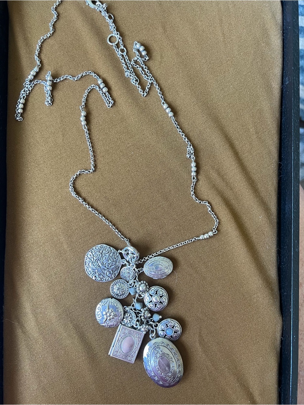 Silver-Tone Multi-Charm Pendant Necklace in Silver by Premier Designs